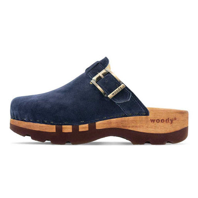 [Navy] Lukas Clogs Herren mit biegsamer nachhaltiger holzsohle, der bestseller, farbe: schwarz, holzclogs woody, woody schuhe, woody shoes, handgemachte holzschuhe aus österreich, kärnten