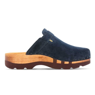 [Navy] Lukas Clogs Herren mit biegsamer nachhaltiger holzsohle, der bestseller, farbe: schwarz, holzclogs woody, woody schuhe, woody shoes, handgemachte holzschuhe aus österreich, kärnten