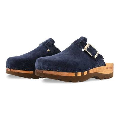 [Navy] Lukas Clogs Herren mit biegsamer nachhaltiger holzsohle, der bestseller, farbe: schwarz, holzclogs woody, woody schuhe, woody shoes, handgemachte holzschuhe aus österreich, kärnten