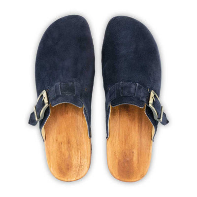 [Navy] Lukas Clogs Herren mit biegsamer nachhaltiger holzsohle, der bestseller, farbe: schwarz, holzclogs woody, woody schuhe, woody shoes, handgemachte holzschuhe aus österreich, kärnten