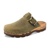 lukas, clogs herren mit biegsamer nachhaltiger holzsohle, der bestseller, farbe: olivia-grün, holzclogs woody, woody schuhe, woody shoes, handgemachte holzschuhe aus österreich, kärnten
