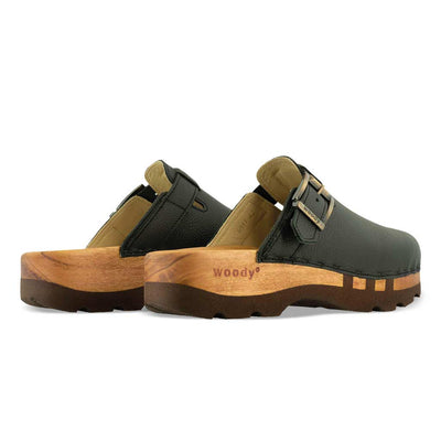 [Schwarz] lukas, clogs herren mit biegsamer nachhaltiger holzsohle, der bestseller, farbe: schwarz, holzclogs woody, woody schuhe, woody shoes, handgemachte holzschuhe aus österreich, kärnten