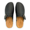 lukas, clogs herren mit biegsamer nachhaltiger holzsohle, der bestseller, farbe: schwarz, holzclogs woody, woody schuhe, woody shoes, handgemachte holzschuhe aus österreich, kärnten