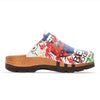lukas, clogs herren mit biegsamer nachhaltiger holzsohle, der bestseller, farbe: showtime (multicolor-westwood), holzclogs woody, woody schuhe, woody shoes, handgemachte holzschuhe aus österreich, kärnten