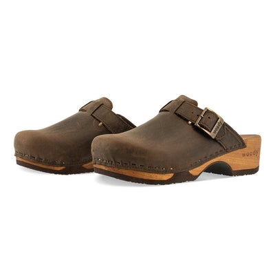 Clogs Damen Manu woody Schuhe, Damen Clogs Leder, klassische Clogs für Damen Leder manu, clogs damen mit biegsamer nachhaltiger holzsohle, der bestseller, farbe: caffe (braun), holzclogs woody, woody schuhe, woody shoes, handgemachte holzschuhe aus österreich, kärnten