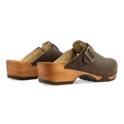 Clogs Damen Manu woody Schuhe, Damen Clogs Leder, klassische Clogs für Damen Leder manu, clogs damen mit biegsamer nachhaltiger holzsohle, der bestseller, farbe: caffe (braun), holzclogs woody, woody schuhe, woody shoes, handgemachte holzschuhe aus österreich, kärnten