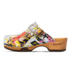 manu, clogs damen mit biegsamer nachhaltiger holzsohle, der bestseller, farbe: kaiser franz joseph (multicolor), holzclogs woody, woody schuhe, woody shoes, handgemachte holzschuhe aus österreich, kärnten