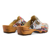 manu, clogs damen mit biegsamer nachhaltiger holzsohle, der bestseller, farbe: kaiser franz joseph (multicolor), holzclogs woody, woody schuhe, woody shoes, handgemachte holzschuhe aus österreich, kärnten