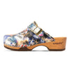 manu, clogs damen mit biegsamer nachhaltiger holzsohle, der bestseller, farbe: sex & rock'n'roll (multicolor), holzclogs woody, woody schuhe, woody shoes, handgemachte holzschuhe aus österreich, kärnten