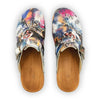 manu, clogs damen mit biegsamer nachhaltiger holzsohle, der bestseller, farbe: sex & rock'n'roll (multicolor), holzclogs woody, woody schuhe, woody shoes, handgemachte holzschuhe aus österreich, kärnten