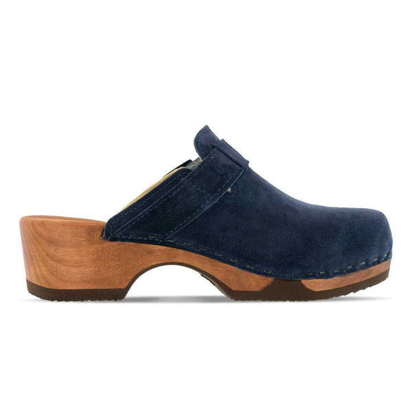 [Navy] manu, clogs damen mit biegsamer nachhaltiger holzsohle, der bestseller, farbe: avion-blau, holzclogs woody, woody schuhe, woody shoes, handgemachte holzschuhe aus österreich, kärnten