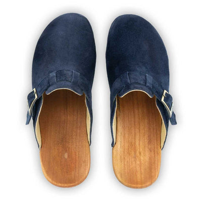 [Navy] manu, clogs damen mit biegsamer nachhaltiger holzsohle, der bestseller, farbe: avion-blau, holzclogs woody, woody schuhe, woody shoes, handgemachte holzschuhe aus österreich, kärnten