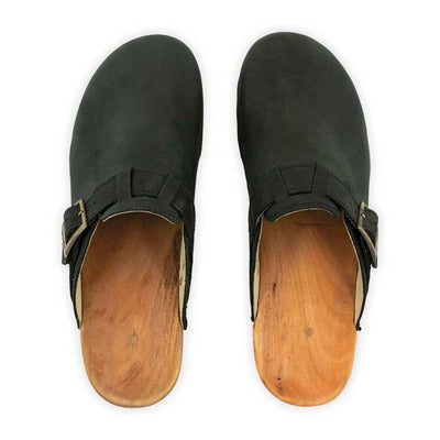 manu, clogs damen mit biegsamer nachhaltiger holzsohle, der bestseller, farbe: nero-schwarz, holzclogs woody, woody schuhe, woody shoes, handgemachte holzschuhe aus österreich, kärnten