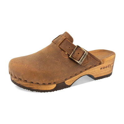 manu, clogs damen mit biegsamer nachhaltiger holzsohle, der bestseller, farbe: tabacco-braun, holzclogs woody, woody schuhe, woody shoes, handgemachte holzschuhe aus österreich, kärnten