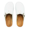 manu, clogs damen mit biegsamer nachhaltiger holzsohle, der bestseller, farbe: weiss, holzclogs woody, woody schuhe, woody shoes, handgemachte holzschuhe aus österreich, kärnten