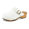 manu, clogs damen mit biegsamer nachhaltiger holzsohle, der bestseller, farbe: weiss, holzclogs woody, woody schuhe, woody shoes, handgemachte holzschuhe aus österreich, kärnten