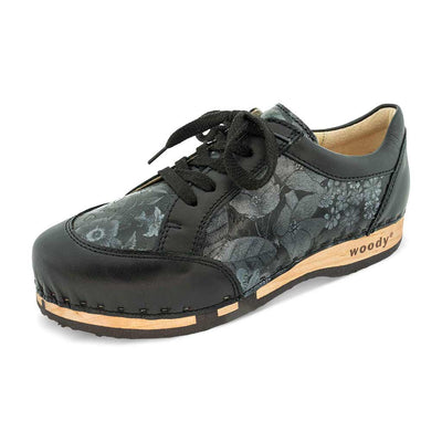 [Schwarz-Coraflor Silber] mary_farbe: schwarz-coraflor silver_sneaker-damen-woody-holzschuhe