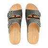 max, pantoletten clogs herren mit biegsamer nachhaltiger holzsohle, der bestseller, farbe: jeans-grau, holzclogs woody, woody schuhe, woody shoes, handgemachte holzschuhe aus österreich, kärnten