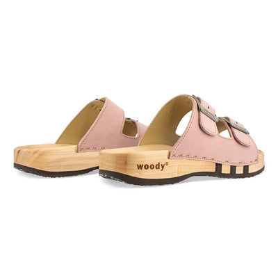 maxima, pantoletten clogs damen mit biegsamer nachhaltiger holzsohle, der bestseller, farbe: confeto, holzclogs woody, woody schuhe, woody shoes, handgemachte holzschuhe aus österreich, kärnten