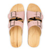 maxima, pantoletten clogs damen mit biegsamer nachhaltiger holzsohle, der bestseller, farbe: confeto, holzclogs woody, woody schuhe, woody shoes, handgemachte holzschuhe aus österreich, kärnten