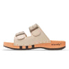 maxima, pantoletten clogs damen mit biegsamer nachhaltiger holzsohle, der bestseller, farbe: creme, holzclogs woody, woody schuhe, woody shoes, handgemachte holzschuhe aus österreich, kärnten