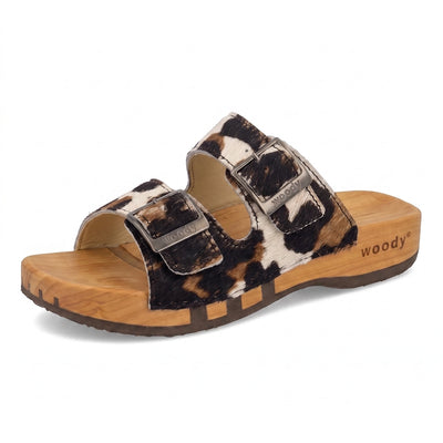Maxima Fell Pantolette Damen - woody® Pantolette
