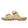 maxima, pantoletten clogs damen mit biegsamer nachhaltiger holzsohle, der bestseller, farbe: gold, holzclogs woody, woody schuhe, woody shoes, handgemachte holzschuhe aus österreich, kärnten