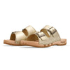 maxima, pantoletten clogs damen mit biegsamer nachhaltiger holzsohle, der bestseller, farbe: gold, holzclogs woody, woody schuhe, woody shoes, handgemachte holzschuhe aus österreich, kärnten