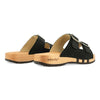 maxima, pantoletten clogs damen mit biegsamer nachhaltiger holzsohle, der bestseller, farbe: nero, holzclogs woody, woody schuhe, woody shoes, handgemachte holzschuhe aus österreich, kärnten