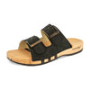 maxima, pantoletten clogs damen mit biegsamer nachhaltiger holzsohle, der bestseller, farbe: nero, holzclogs woody, woody schuhe, woody shoes, handgemachte holzschuhe aus österreich, kärnten