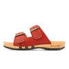 maxima, pantoletten clogs damen mit biegsamer nachhaltiger holzsohle, der bestseller, farbe: rosso, holzclogs woody, woody schuhe, woody shoes, handgemachte holzschuhe aus österreich, kärnten