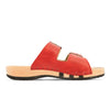 maxima, pantoletten clogs damen mit biegsamer nachhaltiger holzsohle, der bestseller, farbe: rosso, holzclogs woody, woody schuhe, woody shoes, handgemachte holzschuhe aus österreich, kärnten