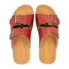 maxima, pantoletten clogs damen mit biegsamer nachhaltiger holzsohle, der bestseller, farbe: rosso, holzclogs woody, woody schuhe, woody shoes, handgemachte holzschuhe aus österreich, kärnten