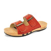 maxima, pantoletten clogs damen mit biegsamer nachhaltiger holzsohle, der bestseller, farbe: rosso, holzclogs woody, woody schuhe, woody shoes, handgemachte holzschuhe aus österreich, kärnten