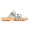 maxima, pantoletten clogs damen mit biegsamer nachhaltiger holzsohle, der bestseller, farbe: silber, holzclogs woody, woody schuhe, woody shoes, handgemachte holzschuhe aus österreich, kärnten