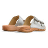 maxima, pantoletten clogs damen mit biegsamer nachhaltiger holzsohle, der bestseller, farbe: silber, holzclogs woody, woody schuhe, woody shoes, handgemachte holzschuhe aus österreich, kärnten