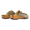 melanie, pantoletten clogs damen mit biegsamer nachhaltiger holzsohle, der bestseller, farbe: sand-warm_grey, holzclogs woody, woody schuhe, woody shoes, handgemachte holzschuhe aus österreich, kärnten