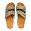 melanie, pantoletten clogs damen mit biegsamer nachhaltiger holzsohle, der bestseller, farbe: sand-warm_grey, holzclogs woody, woody schuhe, woody shoes, handgemachte holzschuhe aus österreich, kärnten