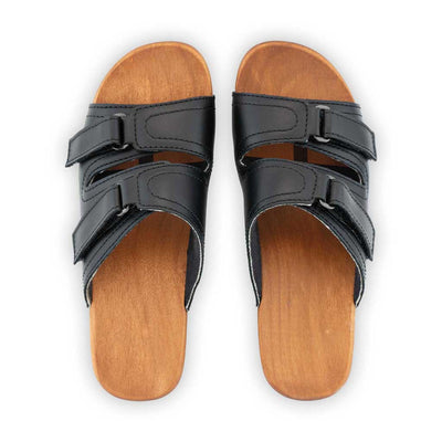 [Schwarz] Melina Damen Clog Pantolette mit biegsamer nachhaltiger holzsohle, der bestseller, farbe: schwarz, holzclogs woody, woody schuhe, woody shoes, handgemachte holzschuhe aus österreich, kärnten