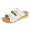 Melina weiss Damen Clog Pantolette Klettverschluss Holzschuhe mit biegsamer, flexible Sohle. Krankenschwester Schuhe, OP Schuhe, Arzt Schuhe, OP Clogs. Holzschuhe, Holzclogs, Clogs in weiß. Farbe Weiss