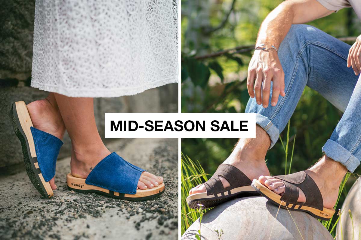 woody mid-season sale, jetzt unsere schuhe mit der biegsamen holzsohle bis zu 40% guenstiger kaufen