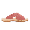 modell-mila-farbe: flamingo_clogs pantoletten damen mit biegsamer nachhaltiger weidenholzsohle, holzclogs woody, woody schuhe, woody shoes, handgemachte holzschuhe aus österreich, kärnten