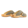modell-mila-farbe: sand_clogs pantoletten damen mit biegsamer nachhaltiger weidenholzsohle, holzclogs woody, woody schuhe, woody shoes, handgemachte holzschuhe aus österreich, kärnten