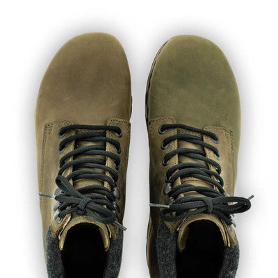 [Olivia] Mona Damen Clog Stiefelette mit biegsamer nachhaltiger holzsohle, farbe: olivia (grün), holzclogs woody schuhe, woody shoes, handgemachte holzschuhe aus österreich kärnten