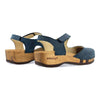 nicole, sandalen clogs damen mit biegsamer nachhaltiger holzsohle, der bestseller, holzclogs woody, woody schuhe, woody shoes, handgemachte holzschuhe aus österreich, kärnten, farbe: avion (dunkelblau)