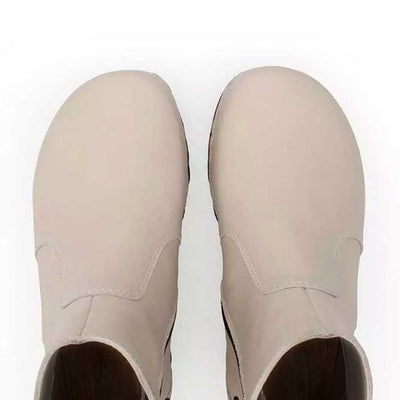 [Creme] Olga Damen Clog Stiefelette mit biegsamer nachhaltiger holzsohle, farbe: creme (naturweiss), holzclogs woody, woody schuhe, woody shoes, handgemachte holzschuhe aus österreich, kärnten