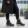 [Nero] olga, clog stiefelette damen mit biegsamer nachhaltiger holzsohle, farbe: nero (schwarz), holzclogs woody, woody schuhe, woody shoes, handgemachte holzschuhe aus österreich, kärnten