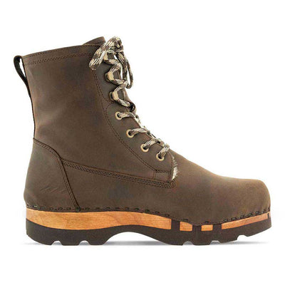 [Caffe] Pascal Herren Clog Stiefel mit biegsamer nachhaltiger holzsohle, farbe: caffe braun, holzclogs woody schuhe, woody shoes, handgemachte holzschuhe aus österreich kärnten