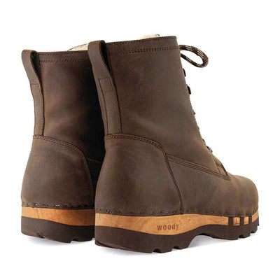 [Caffe] Pascal Herren Clog Stiefel mit biegsamer nachhaltiger holzsohle, farbe: caffe braun, holzclogs woody schuhe, woody shoes, handgemachte holzschuhe aus österreich kärnten