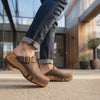 [Caffe] leon, clogs herren mit biegsamer nachhaltiger holzsohle, farbe: caffe-braun, holzclogs woody, woody schuhe, woody shoes, handgemachte holzschuhe aus österreich, kärnten